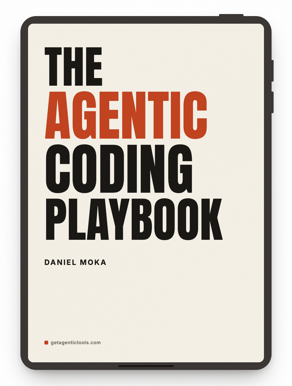 The Agentic Coding Playbook on a tablet